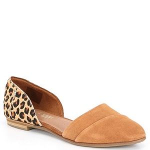 TOMS Jutti d'Orsay Leopard Calf Hair Suede Flats